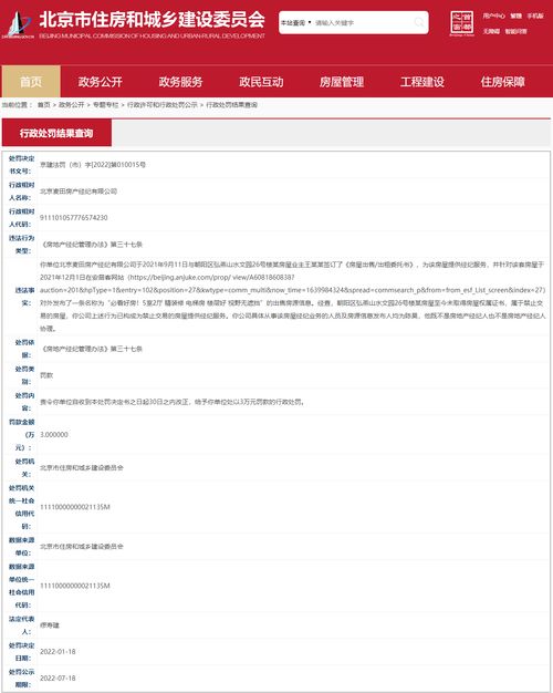 麦田房产经纪1天收2罚单 为禁止交易房屋提供经纪服务